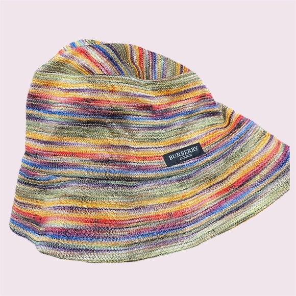 Rare Vintage 90s Burberry London Multi colored bucket hat - Picture 1 of 6